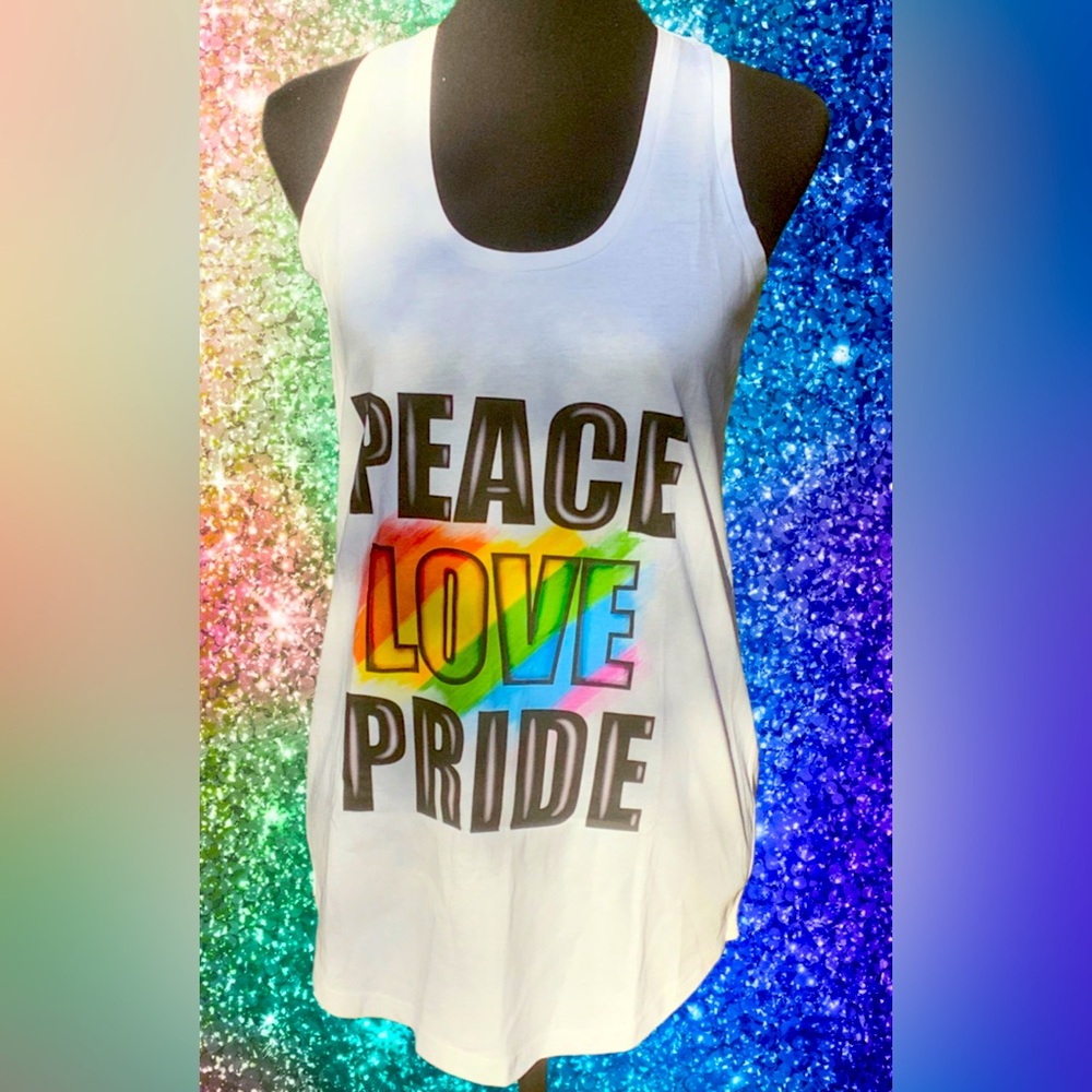 Visual Bliss Co Custom Direct to Garment White Graphic Tank Top
